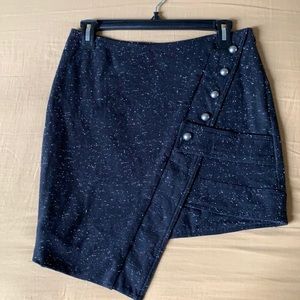 Asymmetrical Mini skirt black, size small